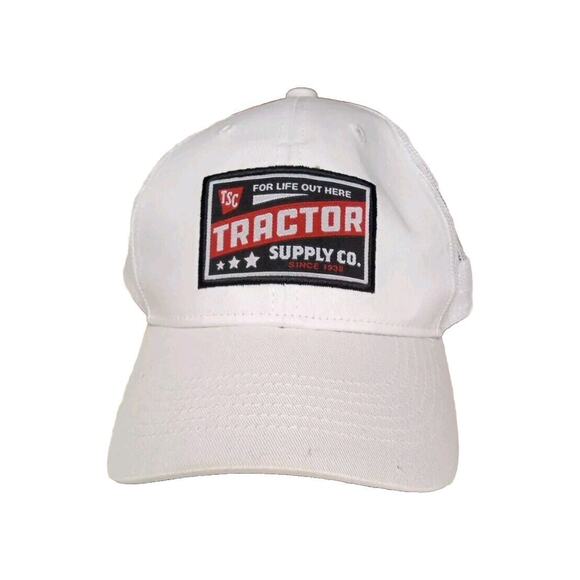 Tractor Supply Co Hat Adult One Size Adjustable Snapback White Trucker Cap - Picture 1 of 6